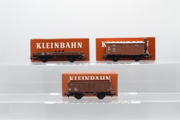 Kleinbahn H0 Konvolut 323 332 333 Offener Güterwagen Gedeckter Güterwagen mit BrHs Niederbordwagen ÖBB/DR