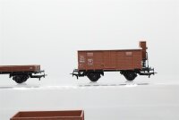 Kleinbahn H0 Konvolut 323 332 333 Offener Güterwagen Gedeckter Güterwagen mit BrHs Niederbordwagen ÖBB/DR