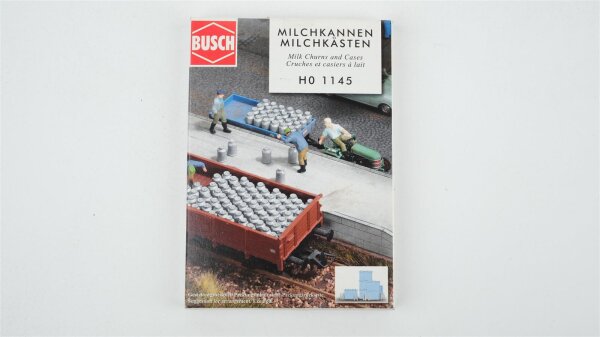Busch H0 1145 Milchkannen & Milchkästen