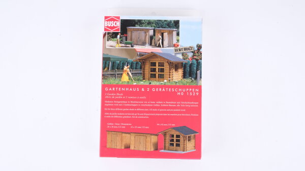Busch H0 1529 Gartenhaus und Schuppen