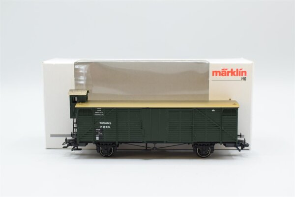 Märklin H0 46151 Gedeckter Güterwagen mit Bremserhaus  Gml der K.W.St.E.