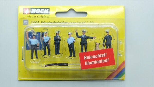 Noch H0 17551 Polizisten Deutschland beleuchtet mit 1 LED
