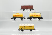 Märklin H0 Konvolut Kesselwagen (Shell) gedeckte Güterwagen (braun, Jamaica), DB