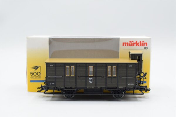 Märklin H0 4500A2 Bahnpostwagen mit Bremserhaus  Post der KPEV