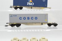 Unbekannt H0 Konvolut Containertragewagen mit Container Cosco/P&O, Silotragewagen, DB
