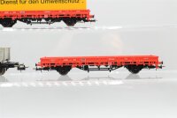 Electrotren/u.a. H0 Konvolut Niederbordwagen, Niederbordwagen mit Container, Schwerlastwagen mit Containern, DB