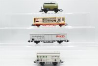 Piko/Trix H0 Konvolut 23504/72027/58019/95860 Containertragwagen/Kesselwagen/ged. Güterwagen DB