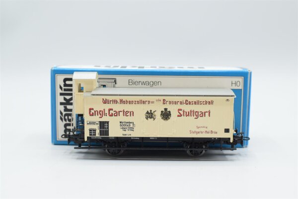 Märklin H0 4677 Bierwagen ENGL. GARTEN STUTTGART (Kühlwagen mit Bremserhaus)  Kühlwagen der K.W.St.E.