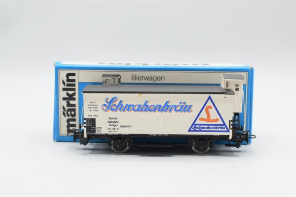 Märklin H0 4680 Bierwagen SCHWABENBRÄU  (Kühlwagen mit Bremserhaus)  Gk der DRG