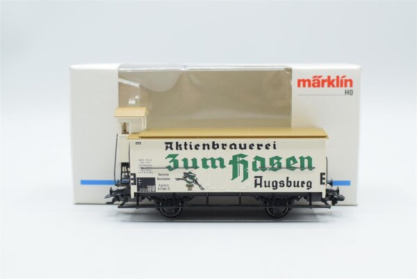Märklin H0 34900 Kühlwagen mit Bremserhaus ( Brauerei zum Hasen)  G 10 der DRG (in EVP)