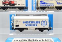 Märklin H0 Konvolut Kühlwagen /Hofbräuhaus München, Rosenthal, Bohnlander), Containerwagen (Ziegeler), DB