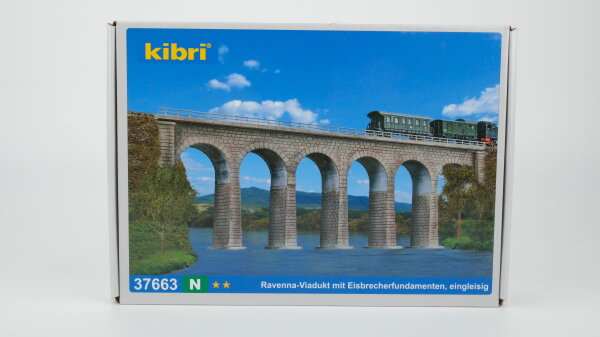 Kibri N 37663 Ravenna-Viadukt mit Eisbrecherfundamenten, eingleisig