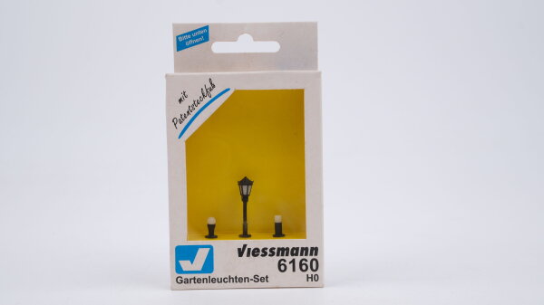 Viessmann H0 6160 Gartenleuchten-Set 3 Leuchten schwarz LED warmweiß