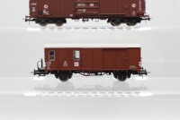 Roco H0 Konvolut Klappdeckelwagen, Gedeckter Güterwagen, Niederbordwagen mit BrHs, DB