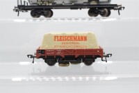 Fleischmann H0 Konvolut Gedeckter Güterwagen, Kesselwagen (Butagaz), Schienenreinigungswagen, DB/SNCF