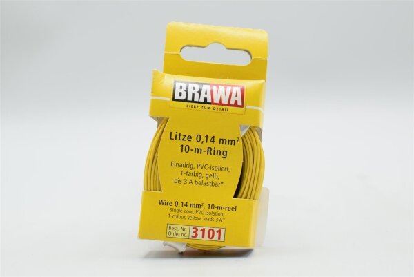 Brawa H0 3101 Litze 0,14 qmm 10m Ring (gelb)