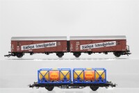 Unbekannt H0 Konvolut Gedeckte Güterwagen (Stückgut Schnellverkehr), Containertragewagen (Shell), DB/DR