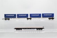 Roco H0 Schwerlastflachwagen, Containertragewagen (Karstadt), DB
