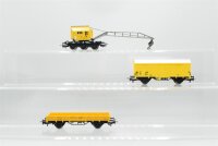 Märklin H0 Konvolut Kranwagen (Typ Krupp-Ardelt), Kranschutzwagen, Gedeckter Güterwagen, DB