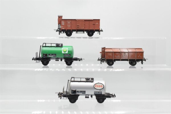 Trix H0 Konvolut Gedeckter Güterwagen mit BrHs, Klappdeckelwagen, Kesselwagen, DB