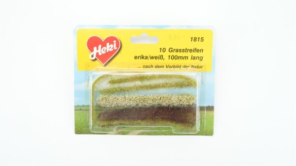 Heki 1815 10 Grasstreifen erika/weiß, 100mm lang