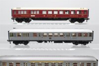 Fleischmann H0 Konvolut Personenwagen (Silberlinge, 4-achsig), Speisewagen nDSG (rot, 4-achsig), DB/DSG