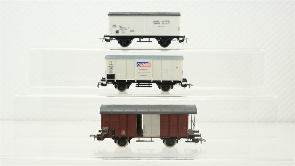 Piko H0 Konvolut Gedeckter Güterwagen (braun), gedeckter Güterwagen (CINZANO), Gedeckter Güterwagen (weiß), FS/MAV/SBB-CFF