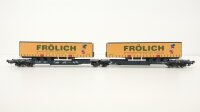 Roco H0 76431 Doppeltaschen-Gelenkwagen WASCOSA mit 2 Aufliegern "Frölich"