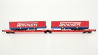 Roco H0 75888 Doppeltaschen-Gelenkwagen T3000e DB mit 2 Aufliegern "Winner"