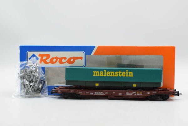 Roco H0 46366 Taschenwagen (479 4 388-3, Sattelauflieger: Malenstein) DB