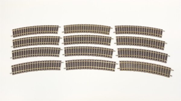 Fleischmann H0 6131 Gleis gebogen Radius: 3 12 Stück (gebrauchter Zustand)