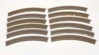 Fleischmann H0 6125 Gleis gebogen R 420 mm 36° 12 Stück (Farbreste)