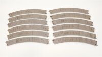 Fleischmann H0 6125 Gleis gebogen R 420 mm 36° 12 Stück (Farbreste)