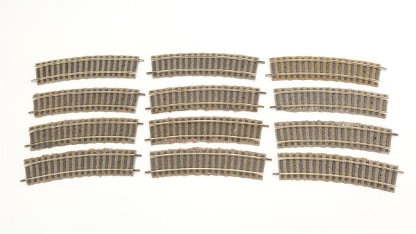Fleischmann H0 6127 Gleis gebogen R 420 mm 18° 12 Stück (Farbreste)