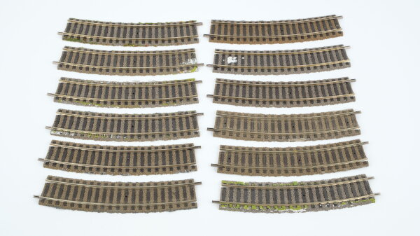 Fleischmann H0 6131 Gleis gebogen Radius: 3 12 Stück (Farbreste)
