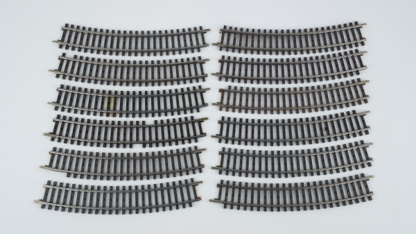 Märklin H0 2232 Gebogenes Gleis R2 Länge 3/4 = 22° 30 12 Stück (kleine Abbrüche)