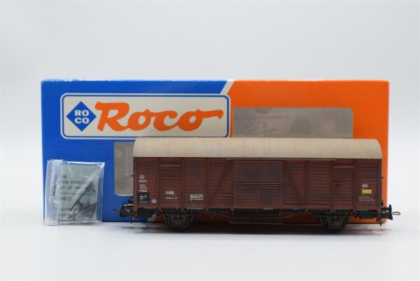 Roco H0 46100 Gedeckter Güterwagen (195 678, Braun) DB