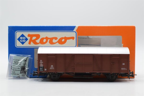 Roco H0 46100 Gedeckter Güterwagen (195 678, Braun) DB