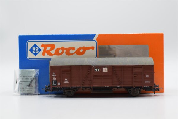 Roco H0 46100 Gedeckter Güterwagen (195 678, Braun) DB