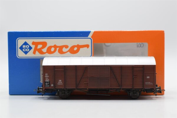 Roco H0 46100 Gedeckter Güterwagen (195 678, Braun) DB