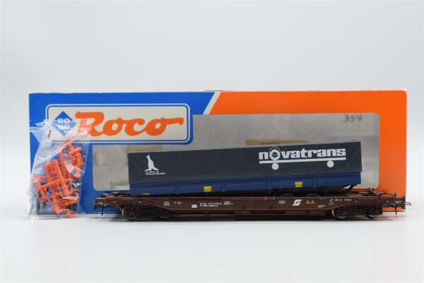 Roco H0 46354 Taschenwagen (Sattelauflieger Novatrans) ÖBB