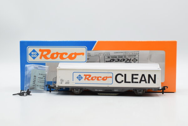 Roco H0 46400 Schienenreinigungswagen (Roco Clean, Wagenkasten in Weiß, neutral) SBB/CFF