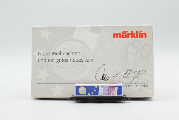 Märklin Z 80411 Güterwagen Behälter-Tragwagen (Umrechnungskurs DM-EUR - Frohe Weihnachten und ein gutes neues Jahr)