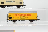 Fleischmann H0 Konvolut Kühlwagen (100 Jahre Fleischmann) DB, Kühlwagen (Interfrigo) FS