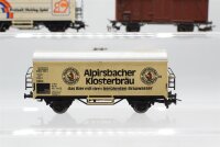 Märklin H0 Konvolut Kühlwagen (Alpiersbacher Klosterbräu, Idee & Spiel), Gedeckter Güterwagen, Hochbordwagen, DB