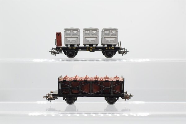 Märklin H0 Konvolut Säurefasswagen, Containertragewagen, DB