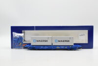 Roco H0 66713 Taschenwagen mit Containern "Maersk" RENFE