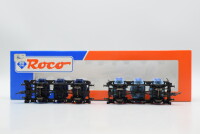 Roco H0 46521 Behältertragewagen (012 070, Birkel Eier-Nudel, 012 066 Knorr Eier-Makaroni) DB