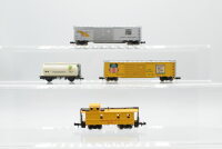 MRC/Peco N Konvolut amerikanische Güterwagen Kesselwagen/ ged. Güterwagen/ Güterzugbegleitwagen UP/WP/u.a.