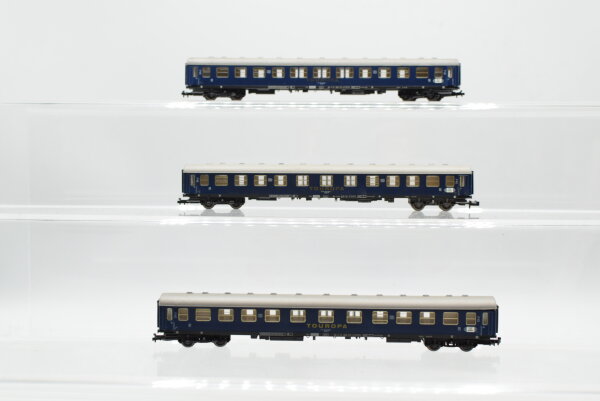 Fleischmann N Konvolut Personenwagen (blau, TOUROPA) 2.Kl., DB